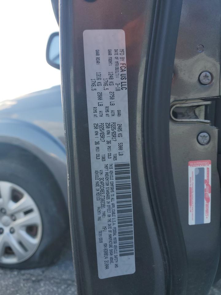 2018 Dodge Journey Se VIN: 3C4PDCAB3JT302391 Lot: 90547925