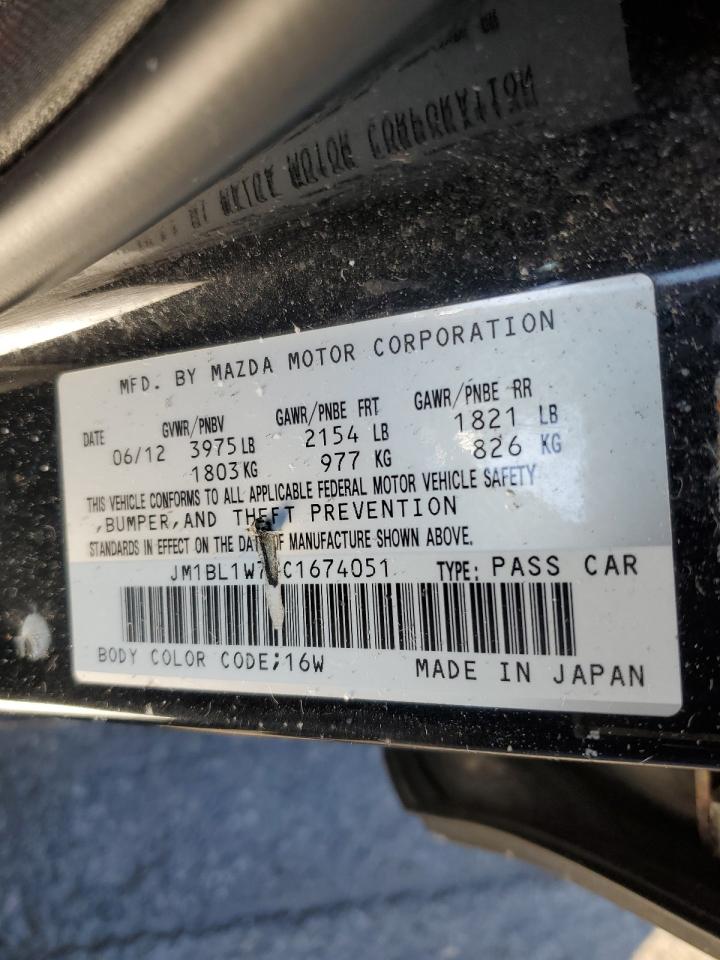 2012 Mazda 3 I VIN: JM1BL1W78C1674051 Lot: 93437505