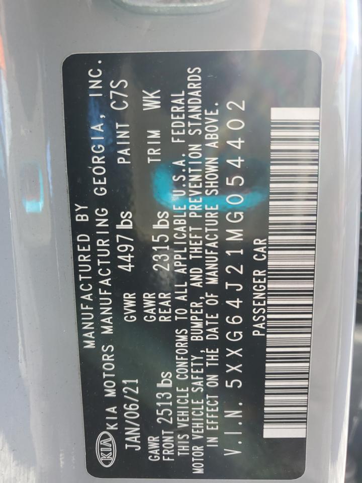 2021 Kia K5 Gt Line VIN: 5XXG64J21MG054402 Lot: 92491395