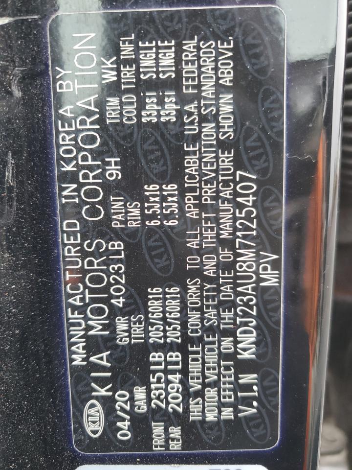 2021 Kia Soul Lx VIN: KNDJ23AU8M7125407 Lot: 93472725