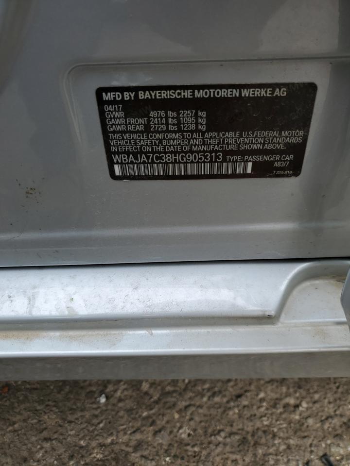 2017 BMW 530 Xi VIN: WBAJA7C38HG905313 Lot: 93357965