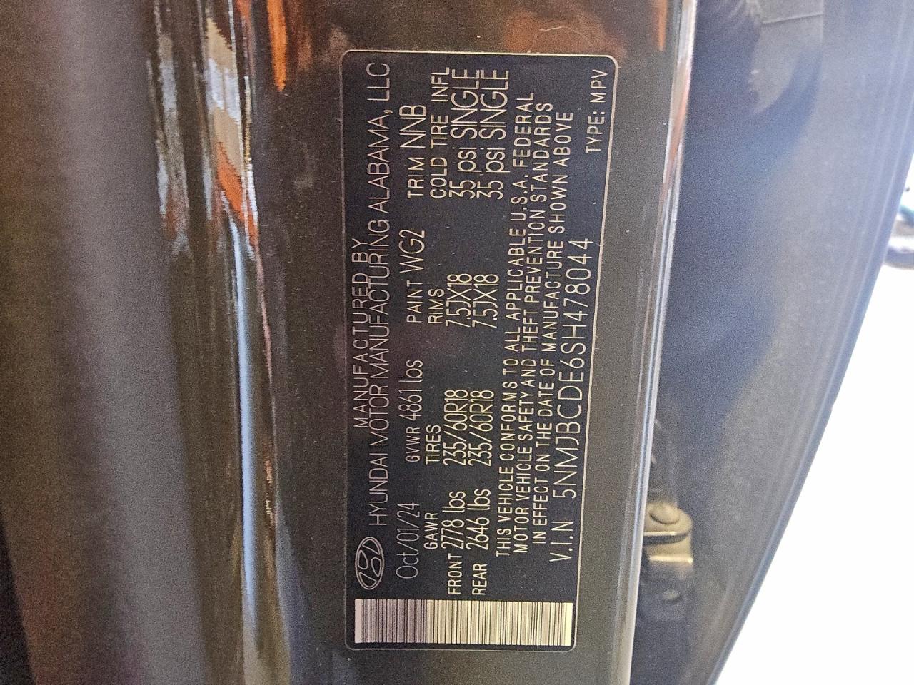 2025 Hyundai Tucson Sel VIN: 5NMJBCDE6SH478044 Lot: 93875505