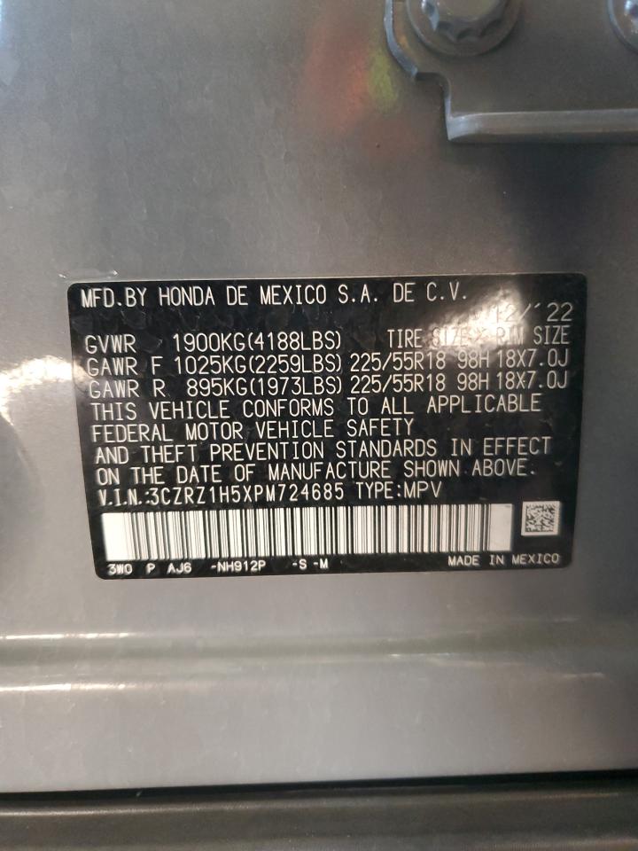 2023 Honda Hr-V Sport VIN: 3CZRZ1H5XPM724685 Lot: 91739845