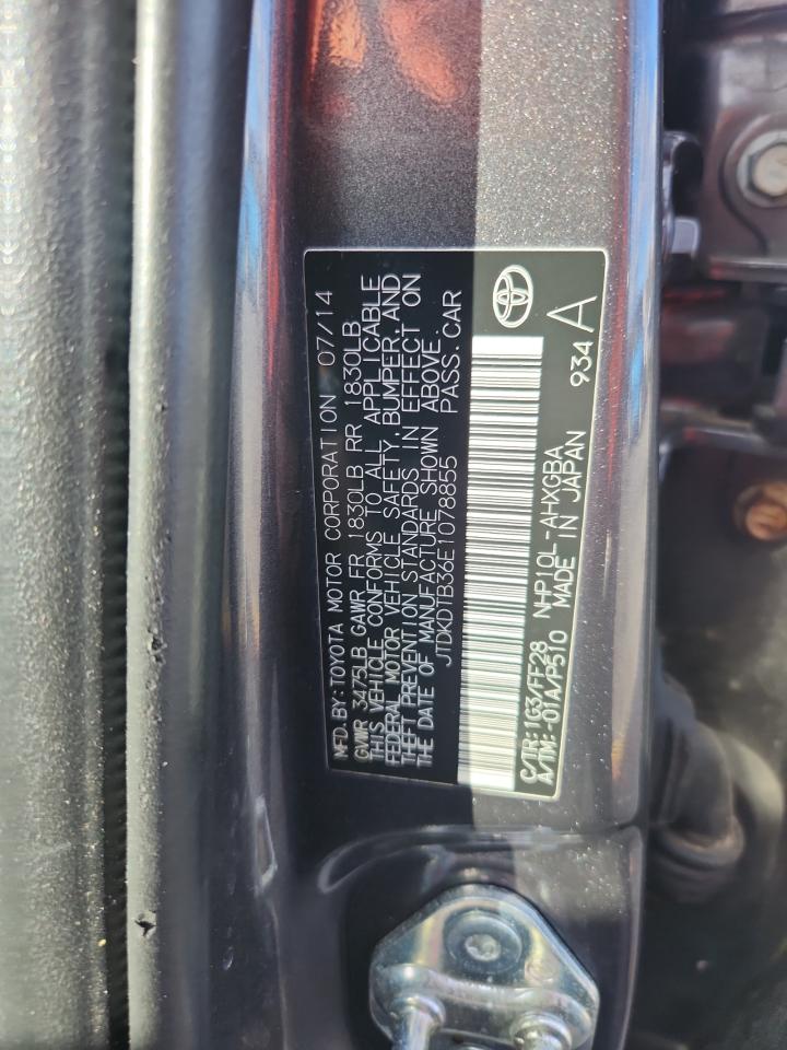 2014 Toyota Prius C VIN: JTDKDTB36E1078855 Lot: 92214005