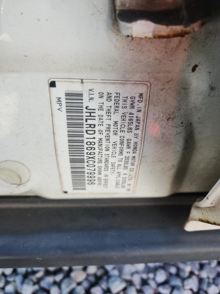 1999 Honda Cr-V Ex VIN: JHLRD1869XC079996 Lot: 91621575