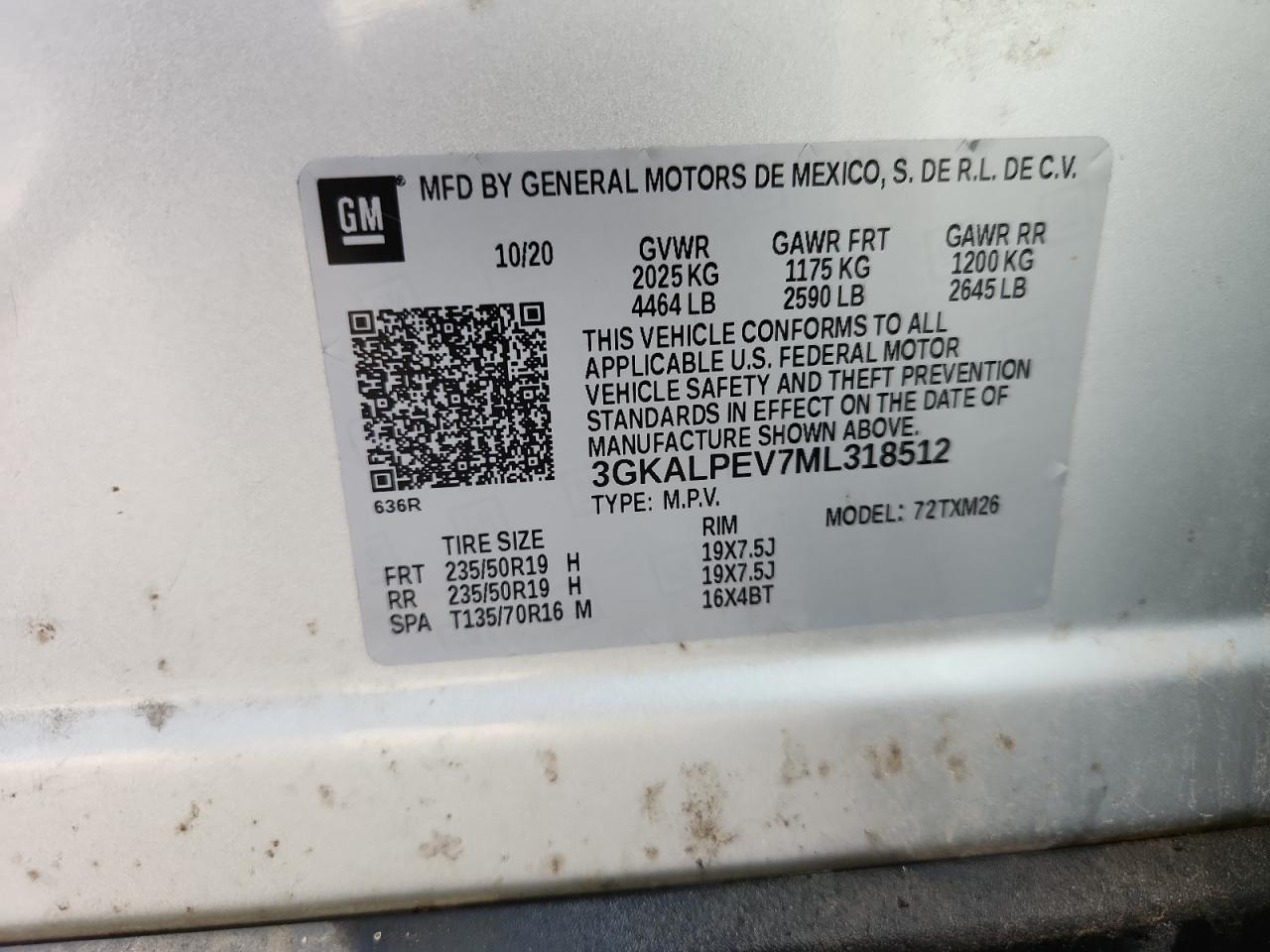 2021 GMC Terrain Slt VIN: 3GKALPEV7ML318512 Lot: 93204555