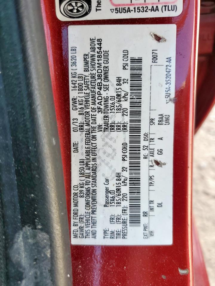 2013 Ford Fiesta Se VIN: 3FADP4BJ8DM185448 Lot: 92845675