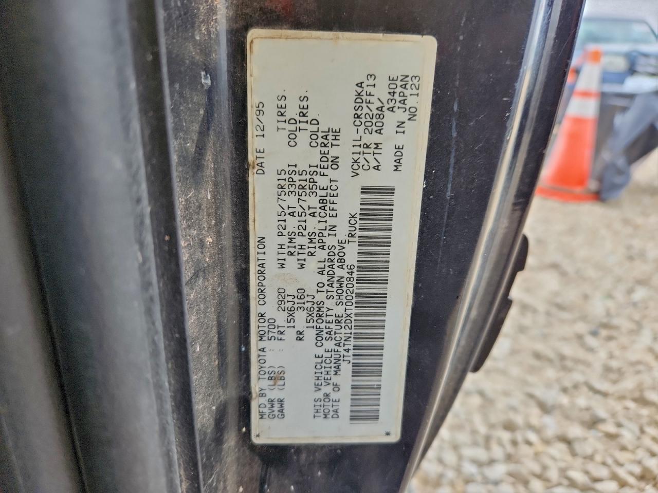 1996 Toyota T100 Xtracab VIN: JT4TN12DXT0020846 Lot: 94456955