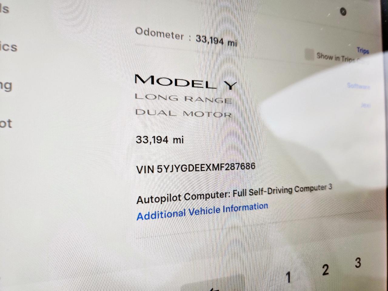 2021 Tesla Model Y VIN: 5YJYGDEEXMF287686 Lot: 93863335