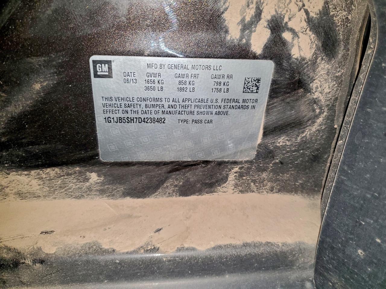 2013 Chevrolet Sonic Ls VIN: 1G1JB5SH7D4238482 Lot: 94152265