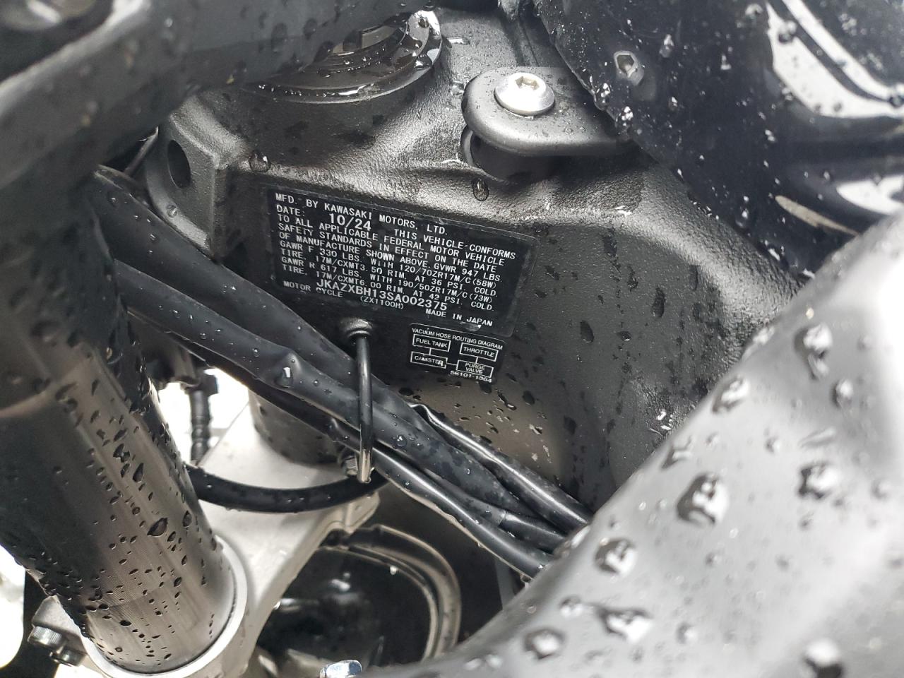 2025 Kawasaki Zx1100 H VIN: JKAZXBH13SA002375 Lot: 91184655