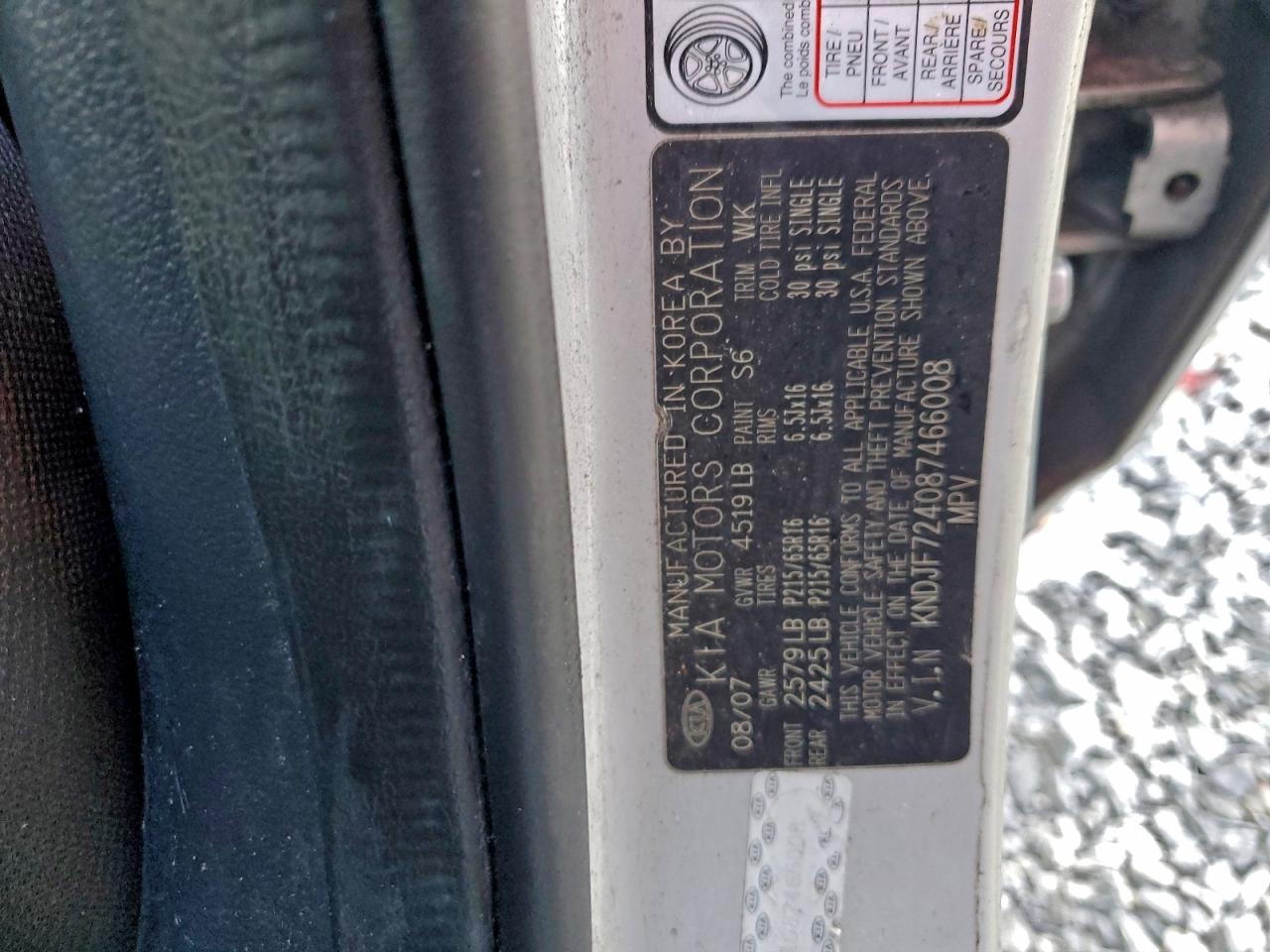 2008 Kia Sportage Lx VIN: KNDJF724087466008 Lot: 94491105