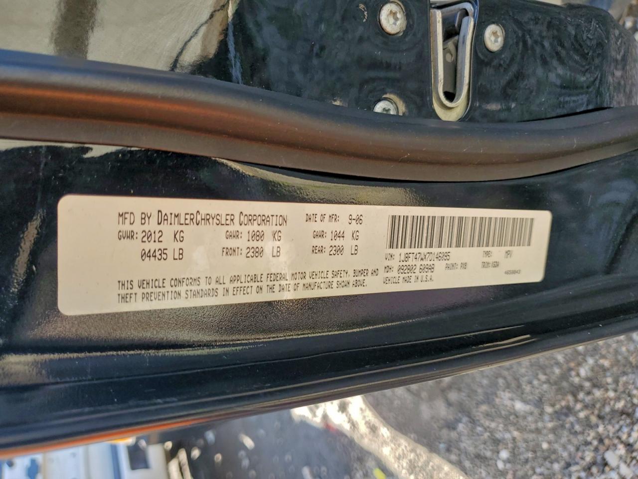 2007 Jeep Compass VIN: 1J8FT47WX7D146095 Lot: 93790315