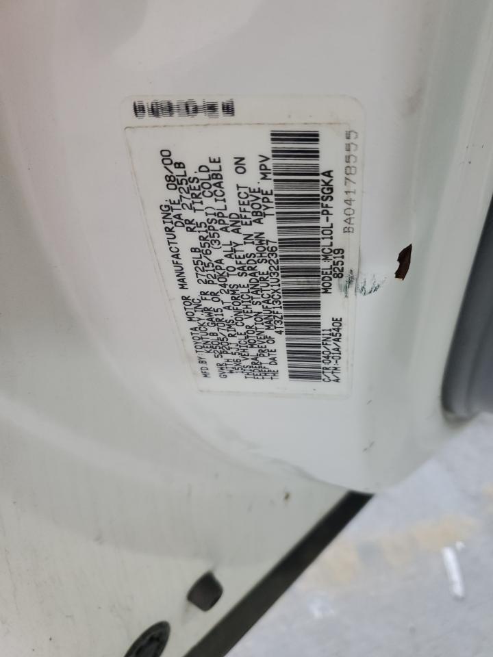 2001 Toyota Sienna Le VIN: 4T3ZF13CX1U322367 Lot: 90579865