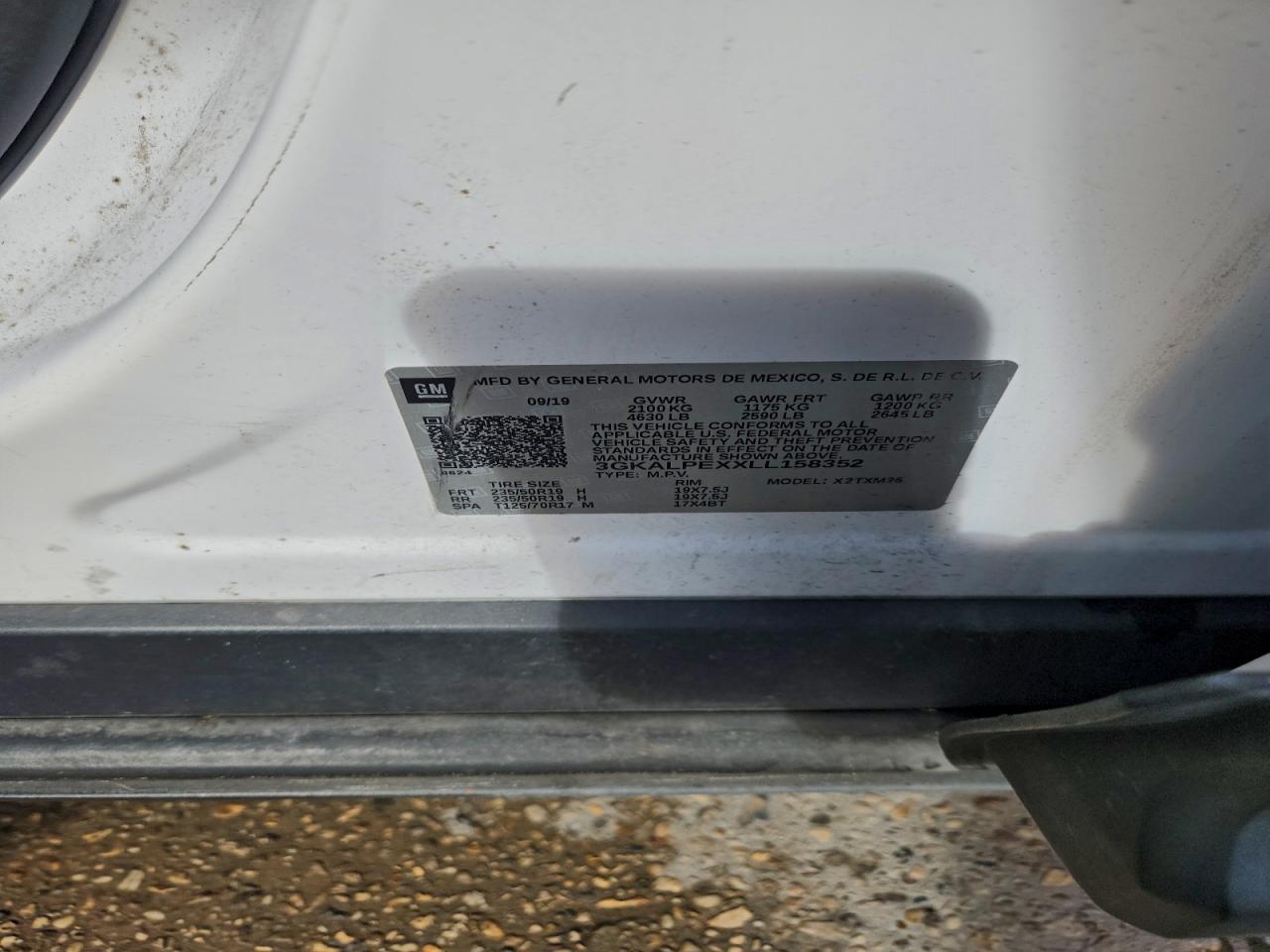 2020 GMC Terrain Slt VIN: 3GKALPEXXLL158352 Lot: 93770525