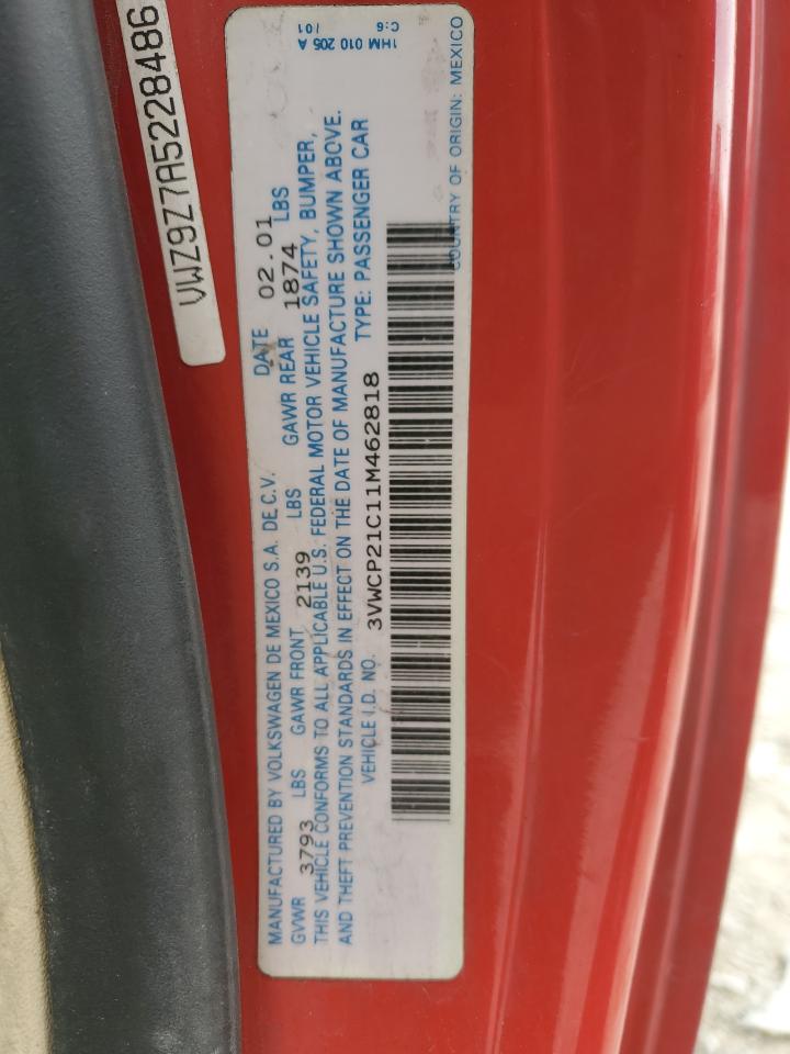 2001 Volkswagen New Beetle Gls Tdi VIN: 3VWCP21C11M462818 Lot: 91090255