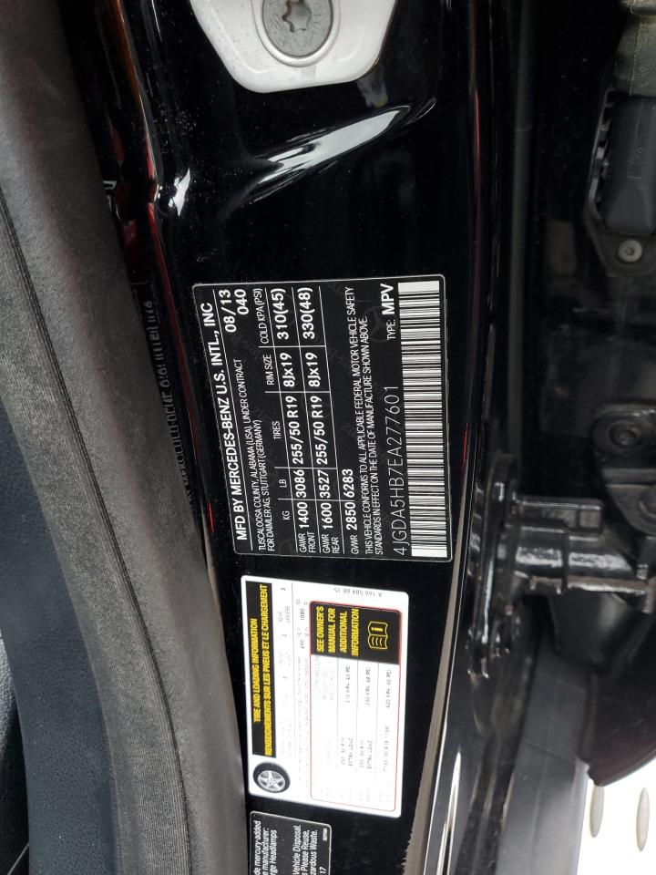 2014 Mercedes-Benz Ml 350 4Matic VIN: 4JGDA5HB7EA277601 Lot: 92491035