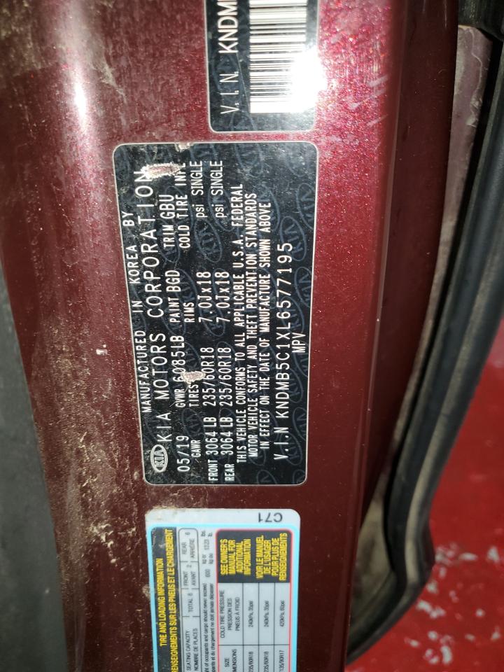 2020 Kia Sedona Lx VIN: KNDMB5C1XL6577195 Lot: 92217215