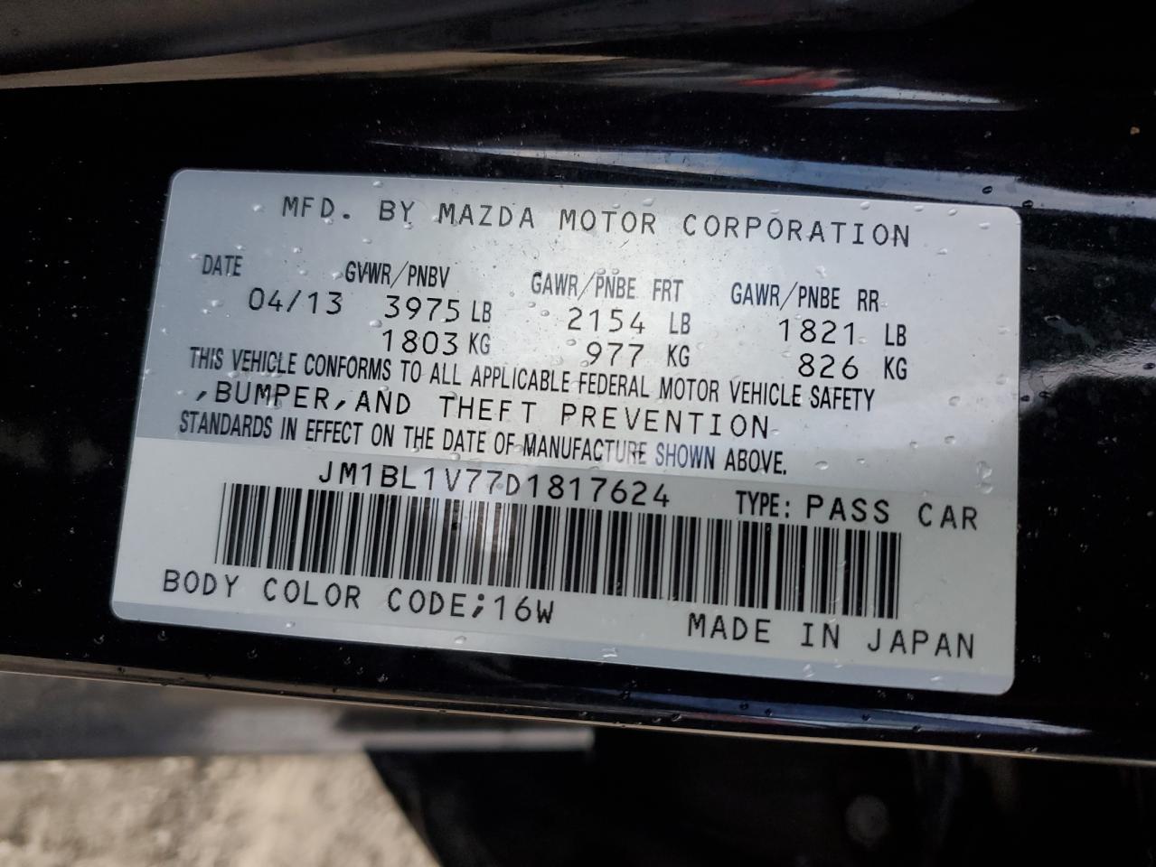 2013 Mazda 3 I VIN: JM1BL1V77D1817624 Lot: 91182835