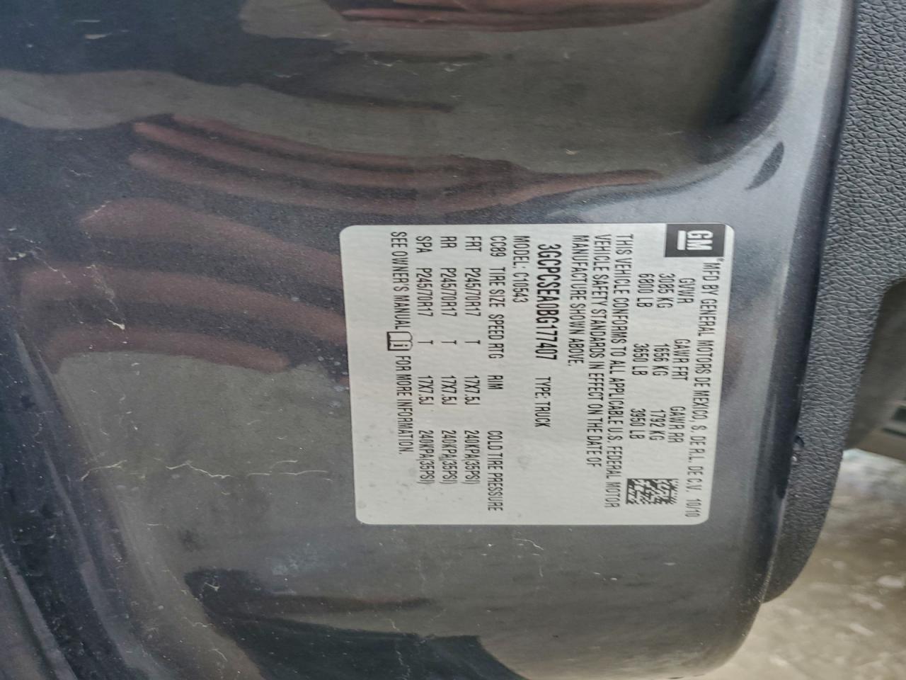 2011 Chevrolet Silverado C1500 Lt VIN: 3GCPCSEA0BG177407 Lot: 93924275