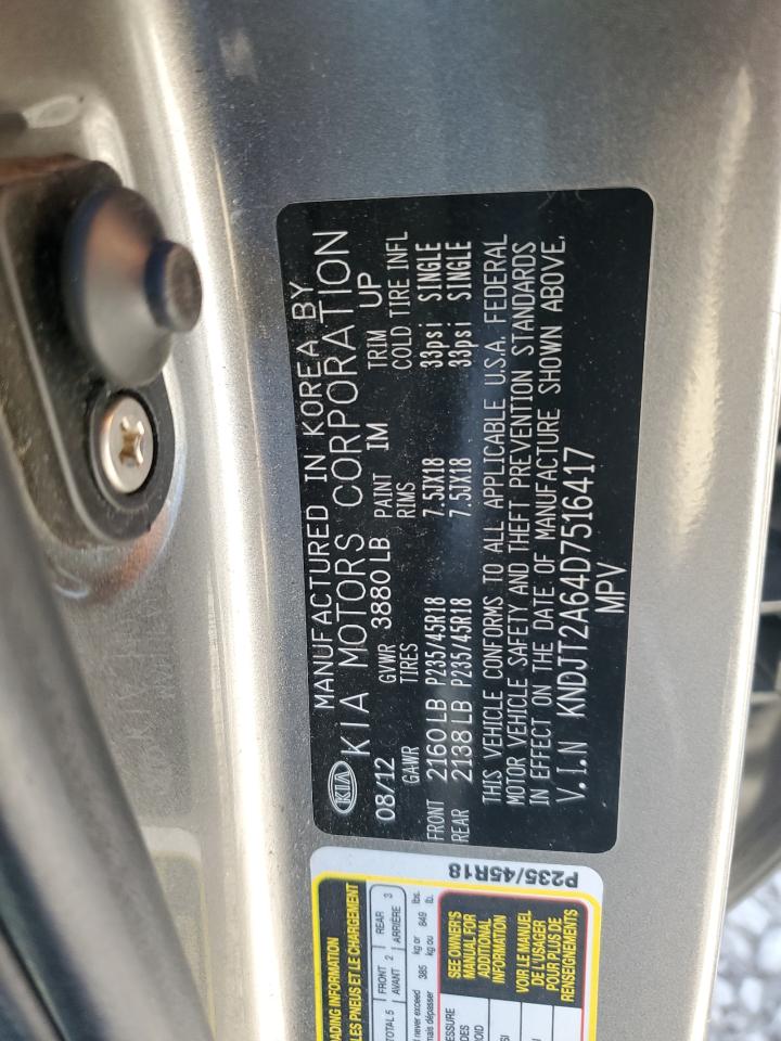 2013 Kia Soul + VIN: KNDJT2A64D7516417 Lot: 92795785