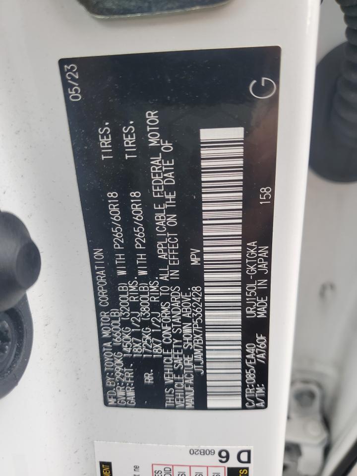 2023 Lexus Gx 460 VIN: JTJAM7BX7P5362428 Lot: 92916255