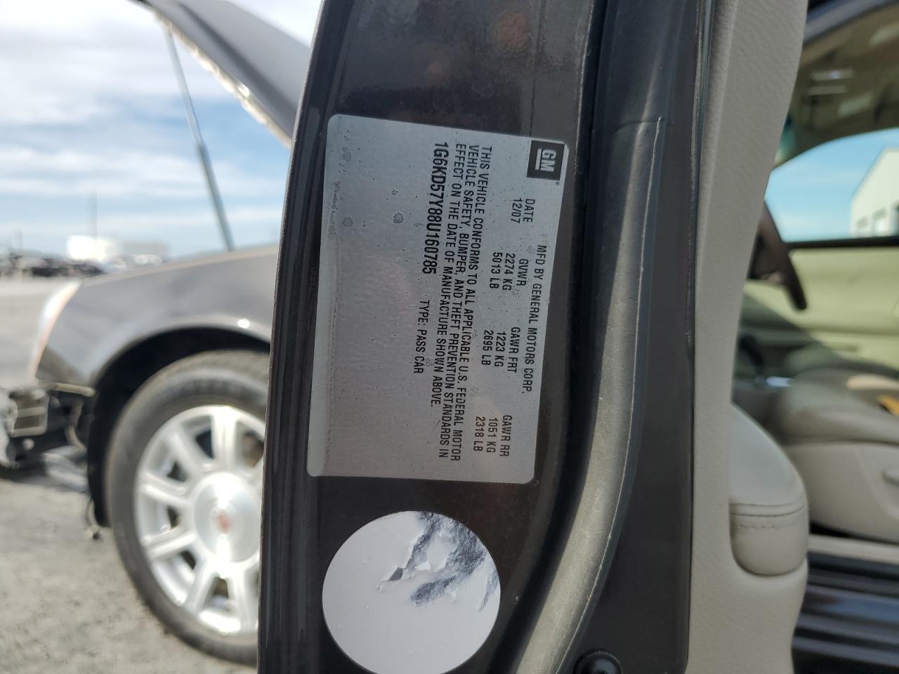 2008 Cadillac Dts VIN: 1G6KD57Y88U160785 Lot: 92391815