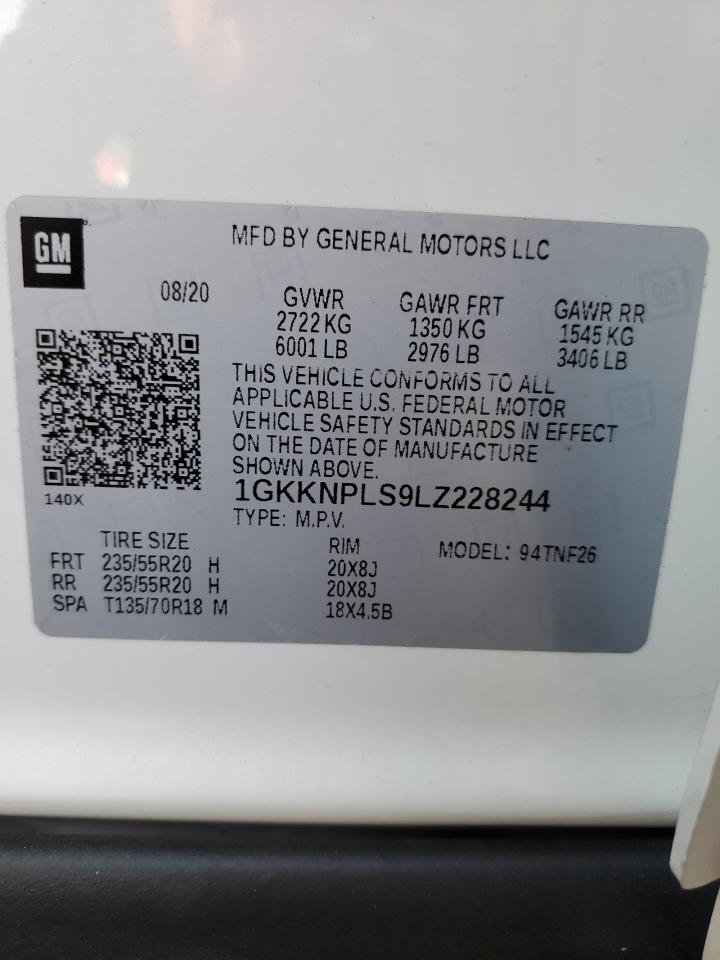 2020 GMC Acadia Denali VIN: 1GKKNPLS9LZ228244 Lot: 93140605