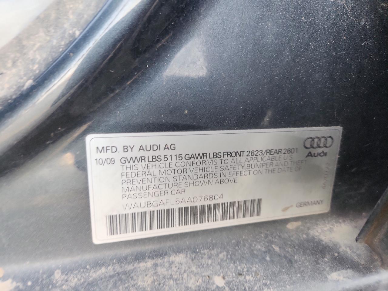 2010 Audi S4 Premium Plus VIN: WAUBGAFL5AA076804 Lot: 94462085