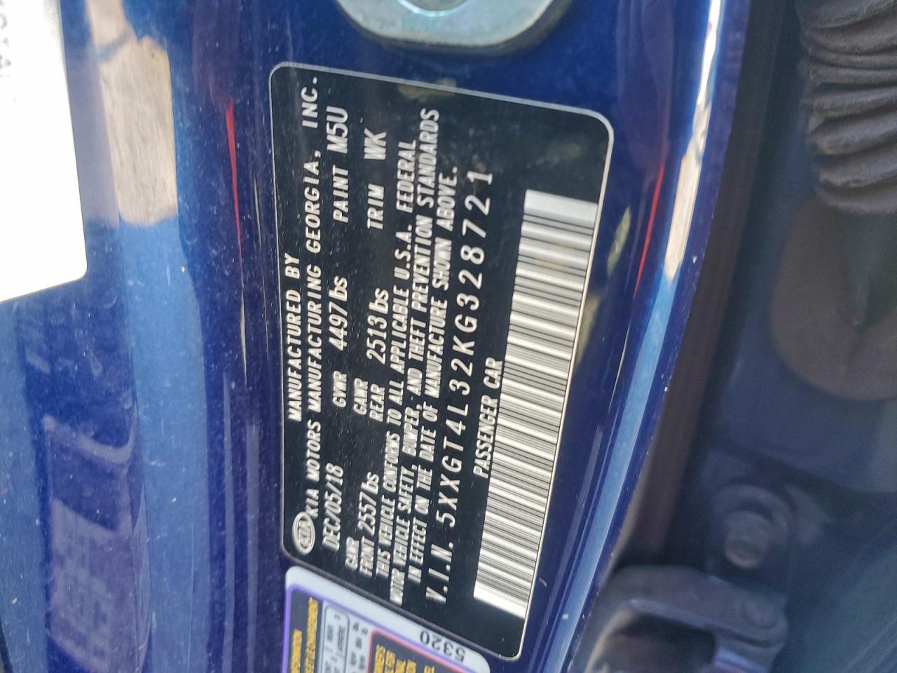 2019 Kia Optima Lx VIN: 5XXGT4L32KG328721 Lot: 93740365