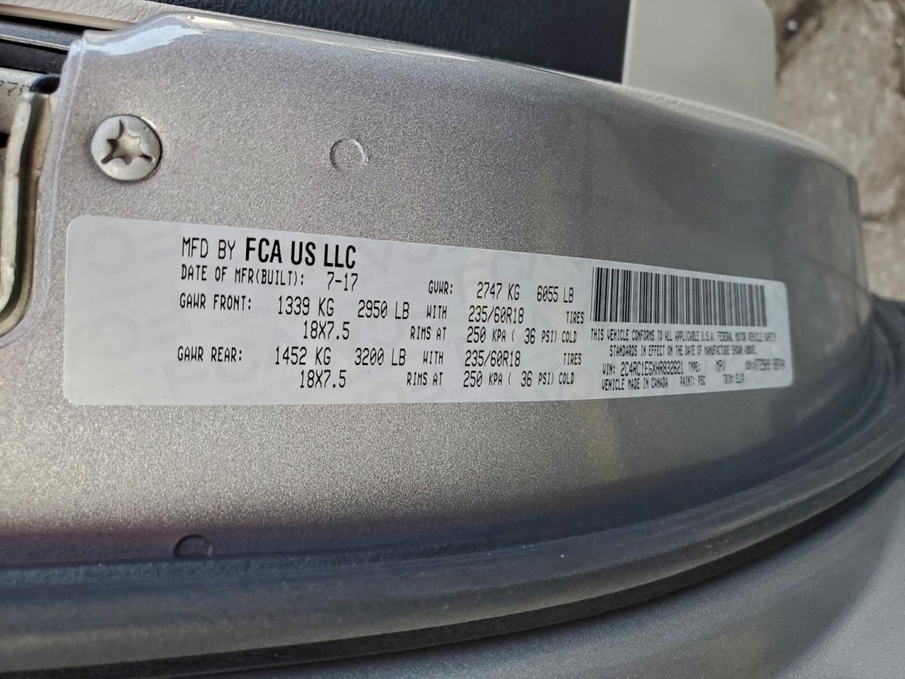 2017 Chrysler Pacifica Touring L Plus VIN: 2C4RC1EGXHR832621 Lot: 93652825