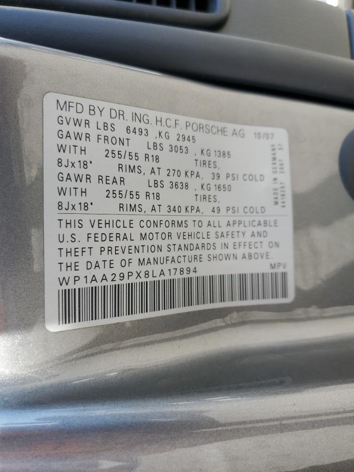 2008 Porsche Cayenne VIN: WP1AA29PX8LA17894 Lot: 90744785