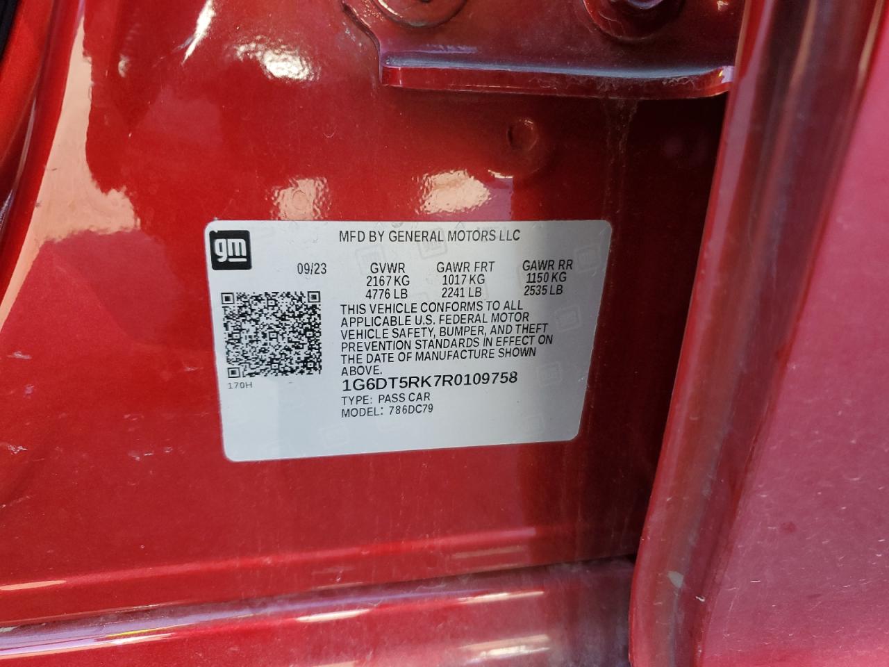 2024 Cadillac Ct5 Premium Luxury VIN: 1G6DT5RK7R0109758 Lot: 91434215