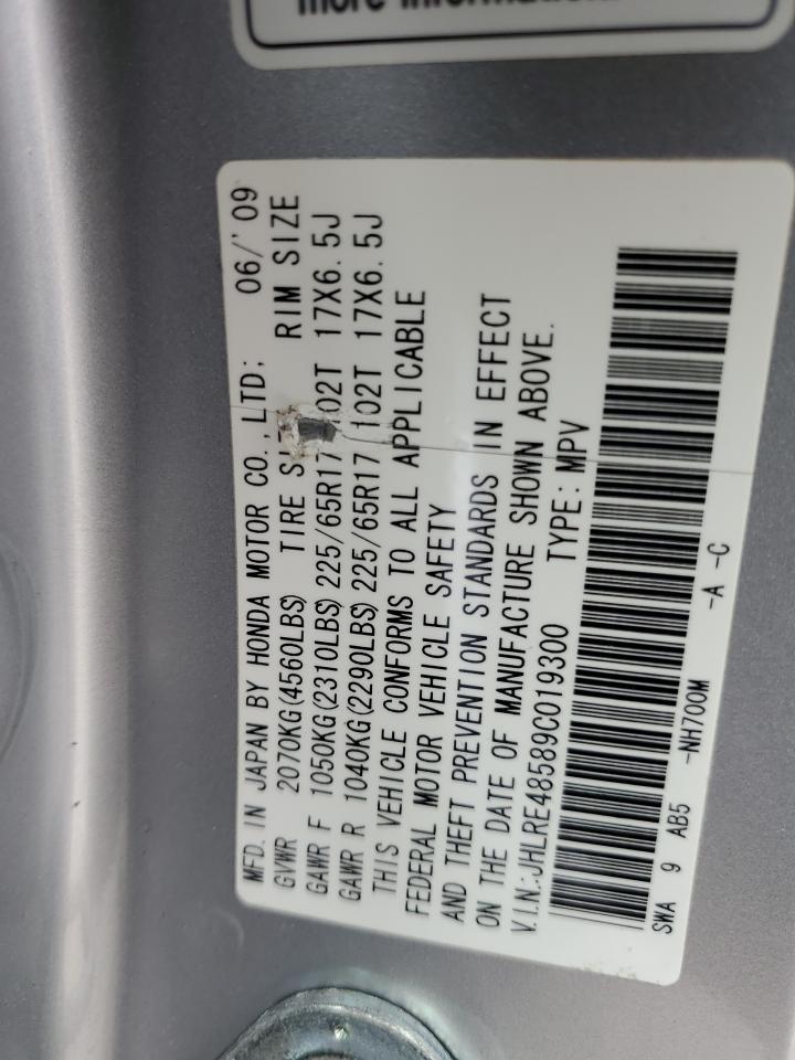 2009 Honda Cr-V Ex VIN: JHLRE48589C019300 Lot: 93414975