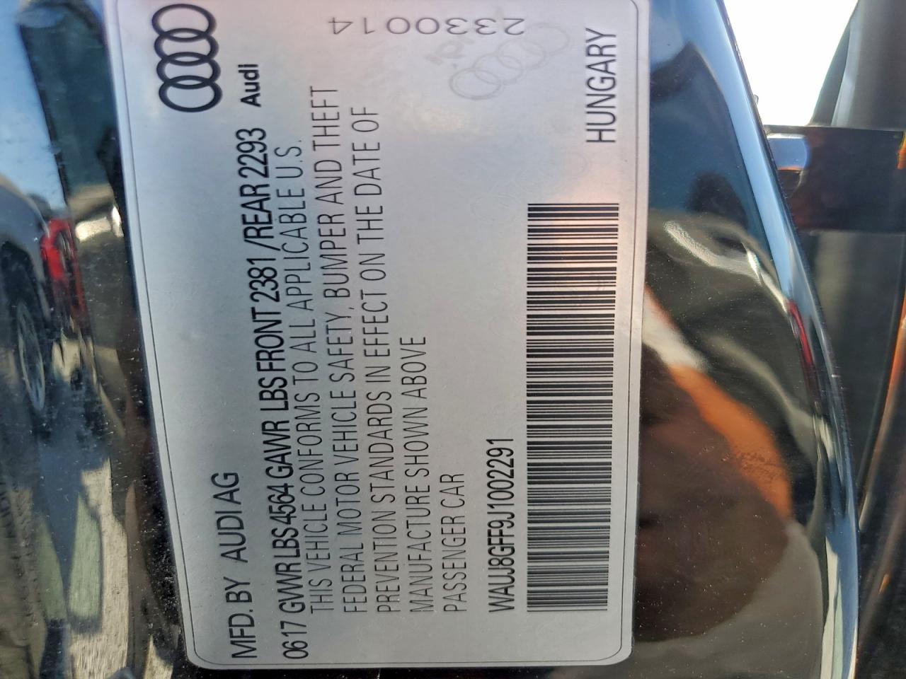 2018 Audi A3 Premium Plus VIN: WAUJ8GFF9J1002291 Lot: 93690045