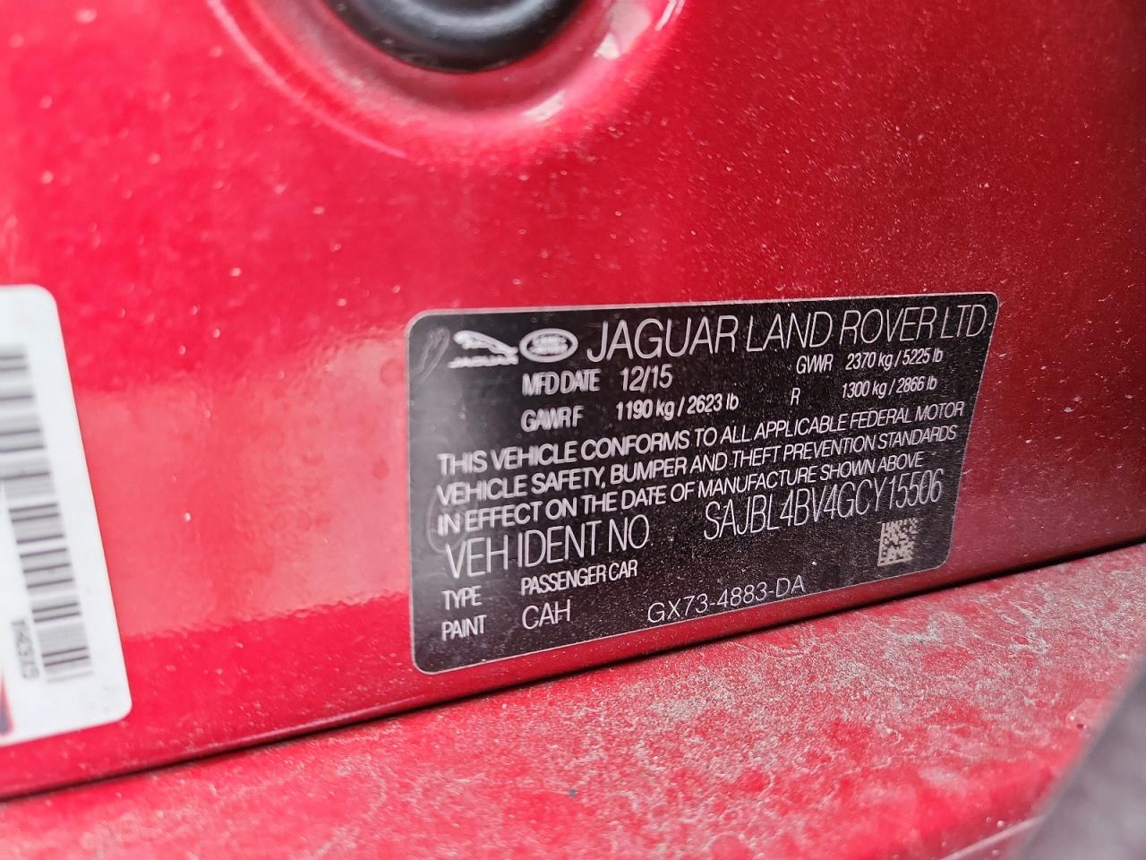 2016 Jaguar Xf R - Sport VIN: SAJBL4BV4GCY15506 Lot: 92985995