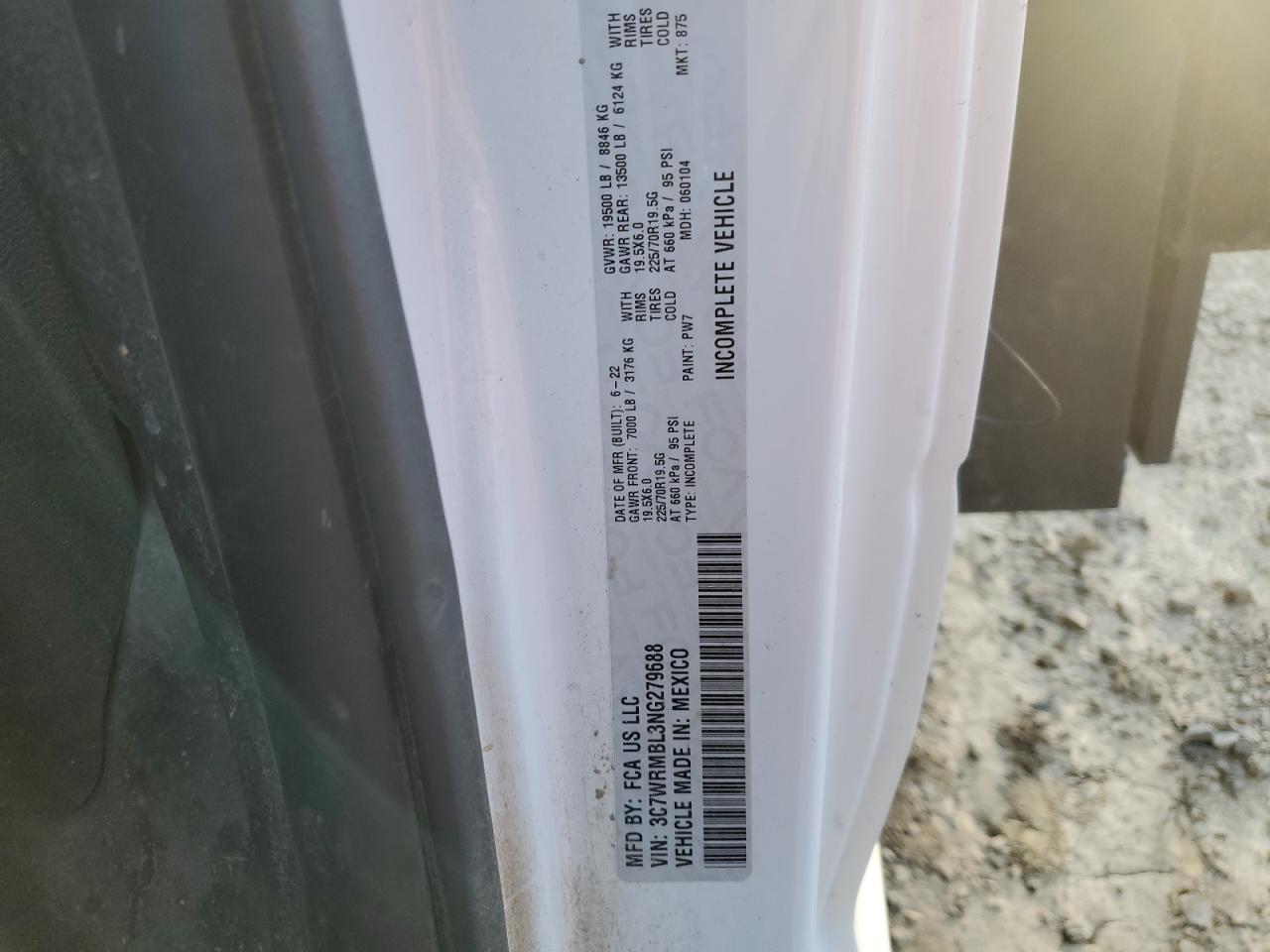 2022 Ram 5500 VIN: 3C7WRMBL3NG279688 Lot: 91867145