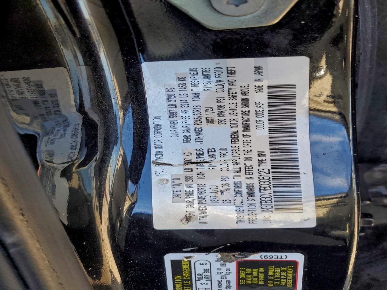 2011 Mazda Cx-9 VIN: JM3TB3CV7B0306123 Lot: 94251215