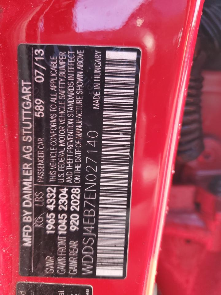 2014 Mercedes-Benz Cla 250 VIN: WDDSJ4EB7EN027140 Lot: 92107845