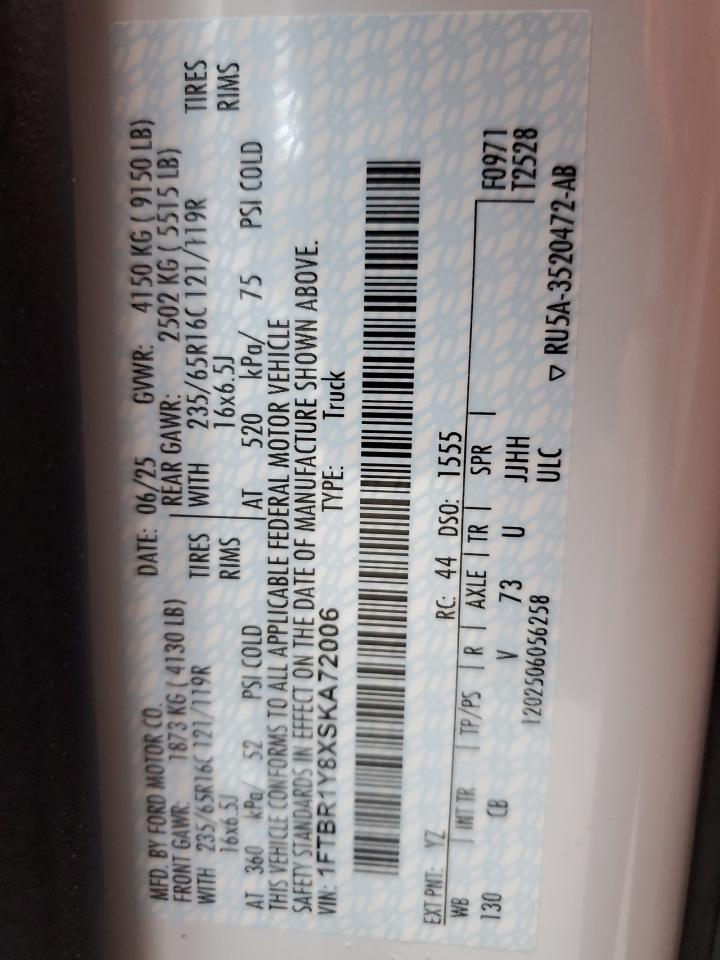 2025 Ford Transit T-250 Delivery Van VIN: 1FTBR1Y8XSKA72006 Lot: 93033675