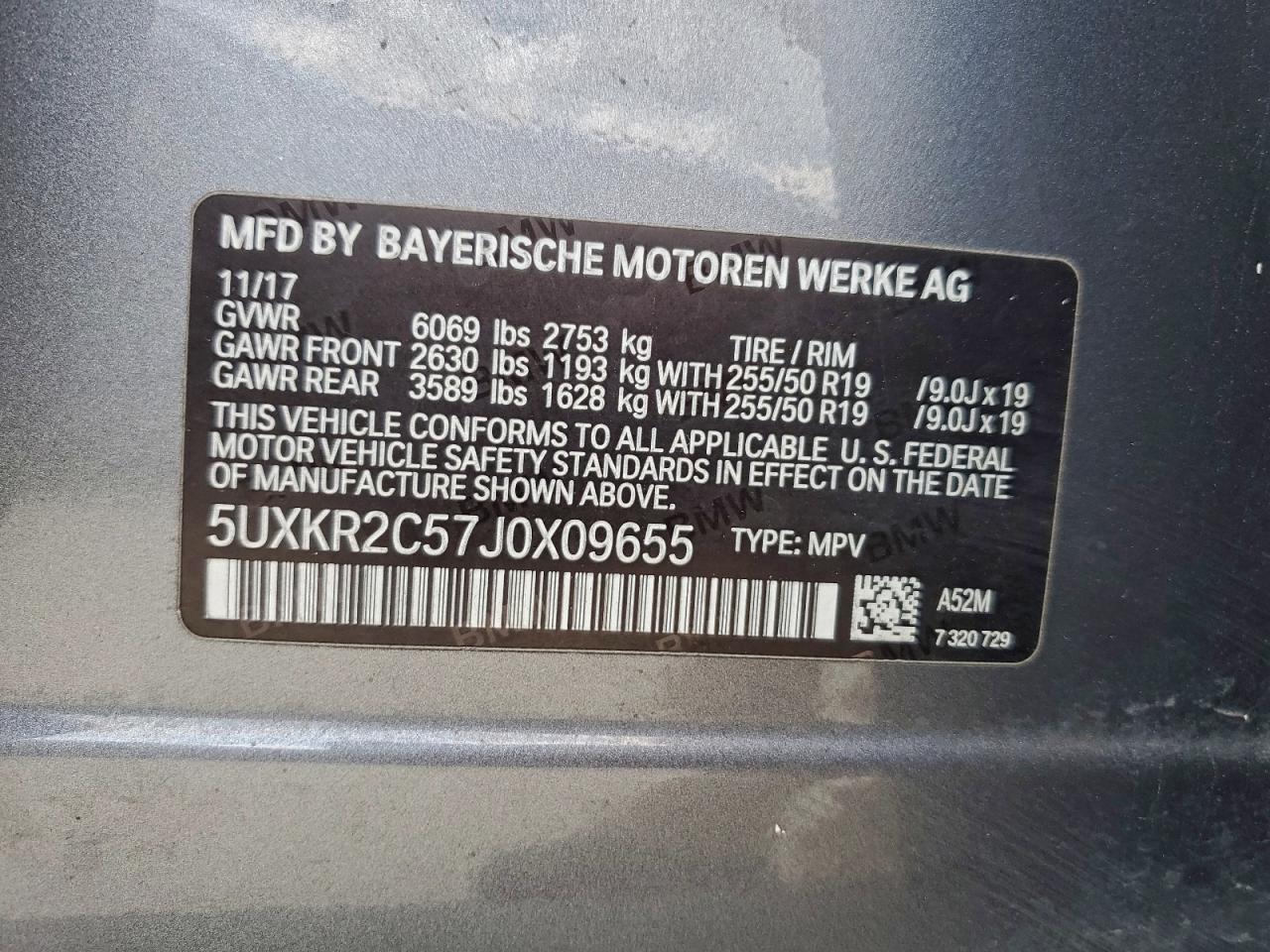 2018 BMW X5 Sdrive35I VIN: 5UXKR2C57J0X09655 Lot: 93665685