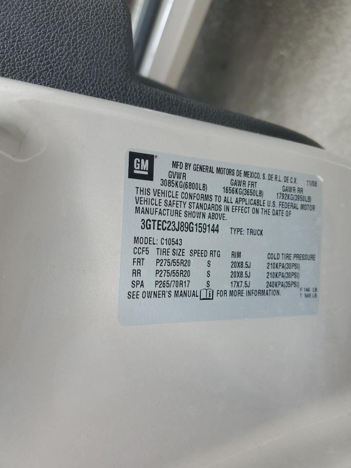 2009 GMC Sierra C1500 Sle VIN: 3GTEC23J89G159144 Lot: 92418865