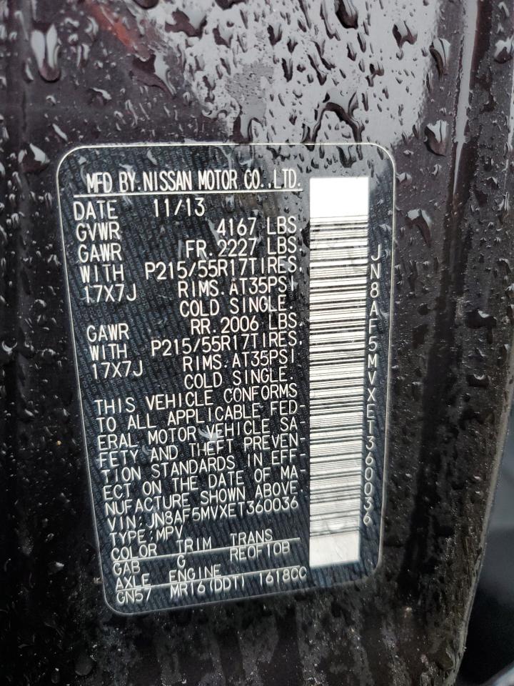 2014 Nissan Juke S VIN: JN8AF5MVXET360036 Lot: 91928655