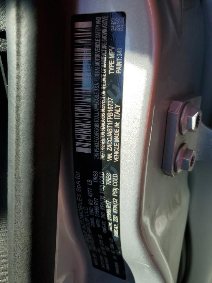 2015 Jeep Renegade Latitude VIN: ZACCJABT1FPB16737 Lot: 93383395