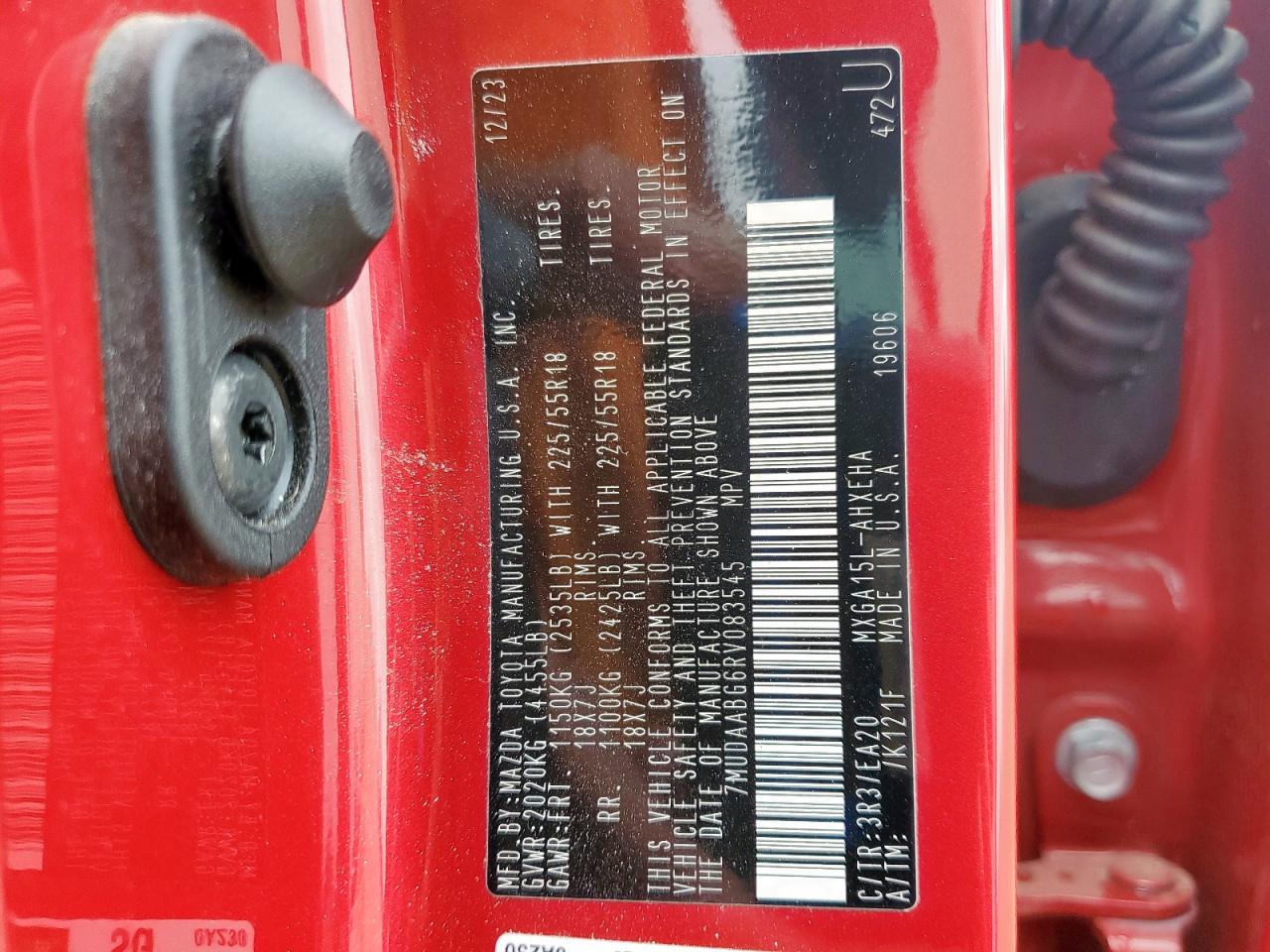 2024 Toyota Corolla Cross Xle VIN: 7MUDAABG6RV083545 Lot: 93613125