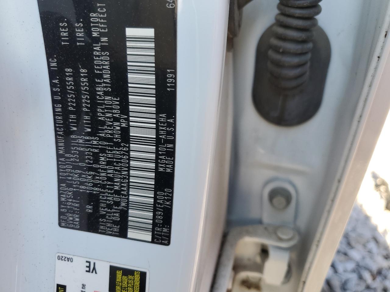 2022 Toyota Corolla Cross Xle VIN: 7MUEAAAG3NV006762 Lot: 92721205