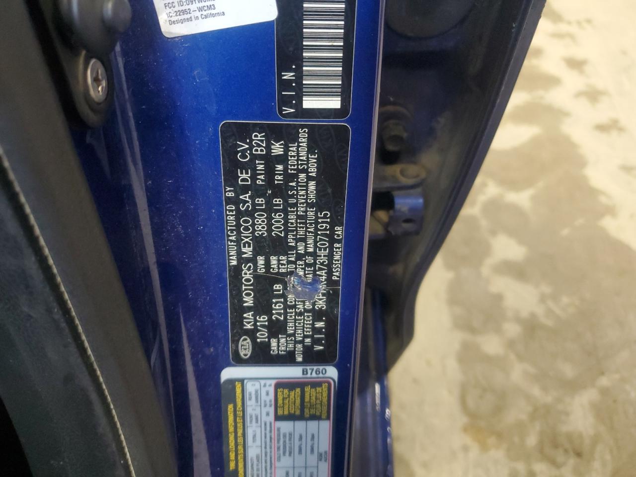 2017 Kia Forte Lx VIN: 3KPFK4A73HE071915 Lot: 93896705