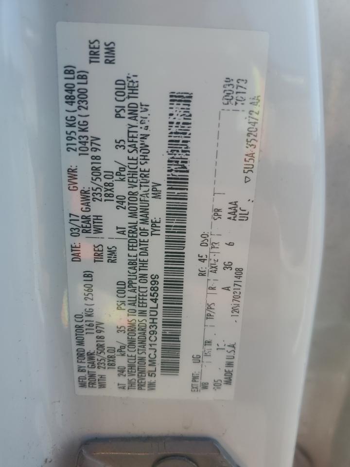 2017 Lincoln Mkc Premiere VIN: 5LMCJ1C93HUL45899 Lot: 91030175