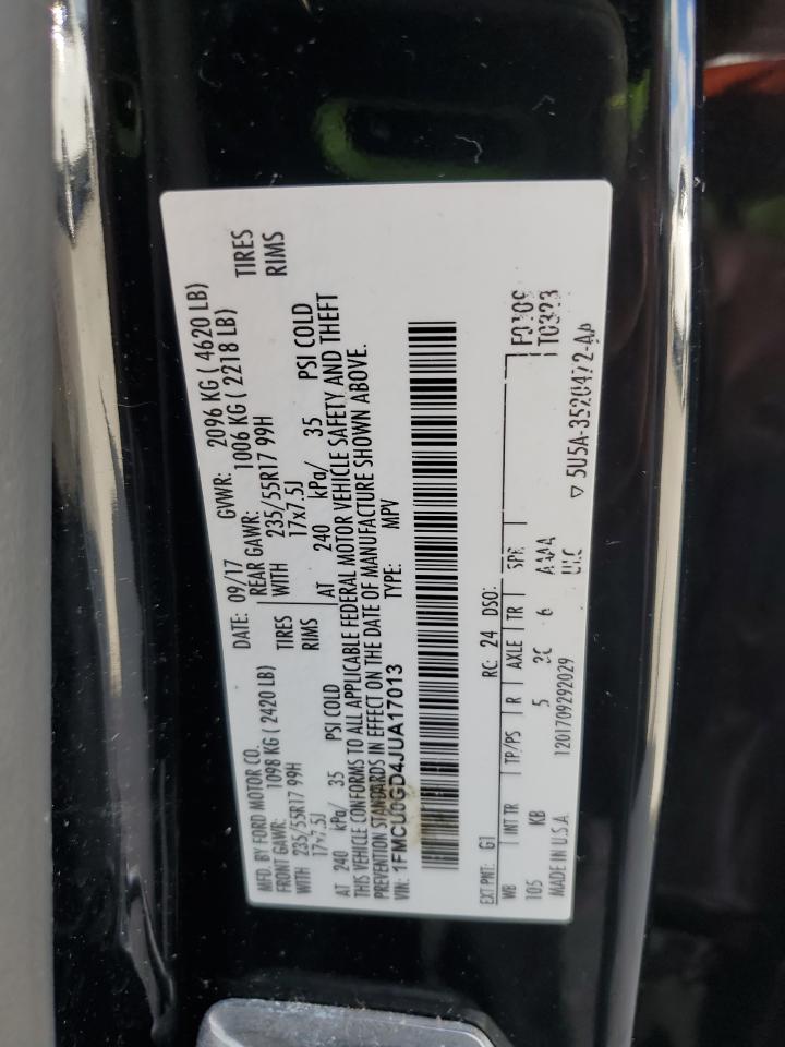 2018 Ford Escape Se VIN: 1FMCU0GD4JUA17013 Lot: 91472865