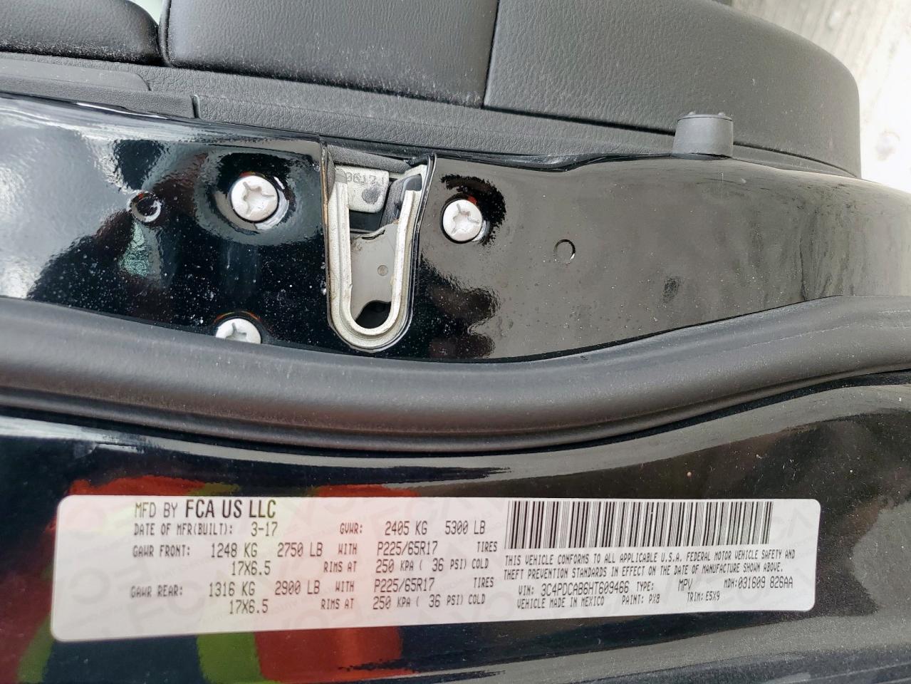 2017 Dodge Journey Se VIN: 3C4PDCAB6HT609466 Lot: 92602215